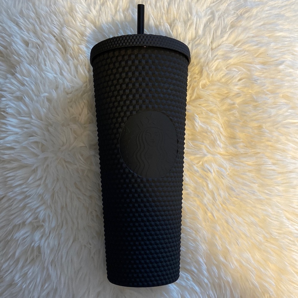 Matte Black Studded Starbucks Tumbler